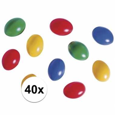40x plastic paaseieren in leuke kleuren