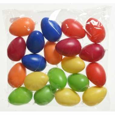 60x gekleurde plastic/kunststof eieren/paaseieren 6 cm