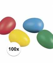 100 plastic paaseieren in leuke kleuren