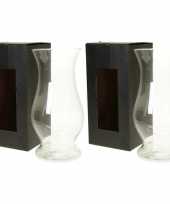 2x kelk vazen van helder glas 40 cm