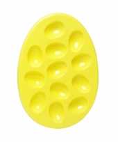 Gevulde eieren schaal geel 30 cm